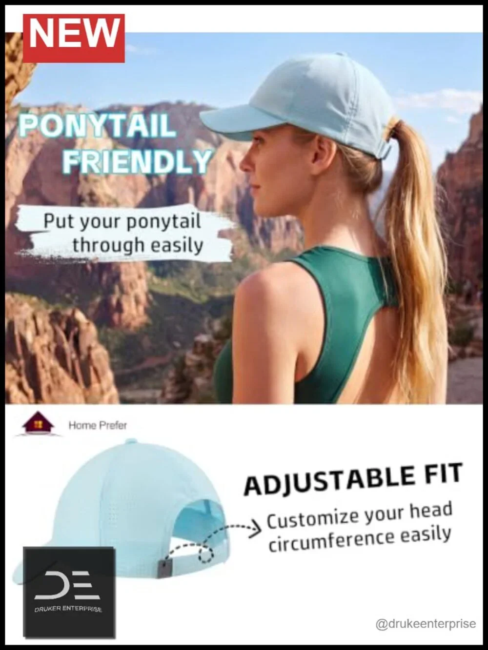 UPF 50+ Sun Hat Quick Dry Water Repellent Baseball Cap